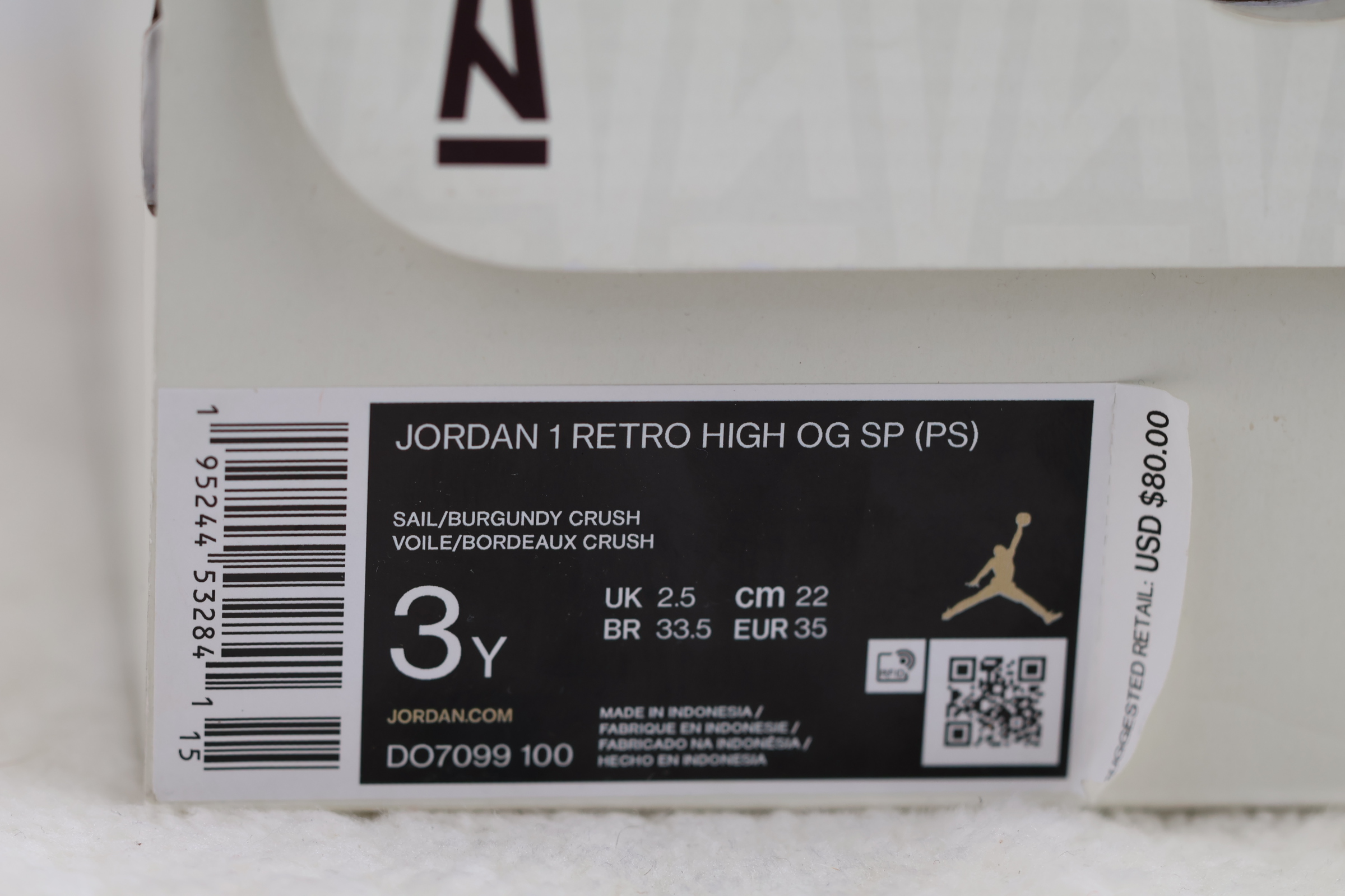 Nike Air Jordan 1 Retro High OG SP PS Sneakers Size 3Y - Image 10