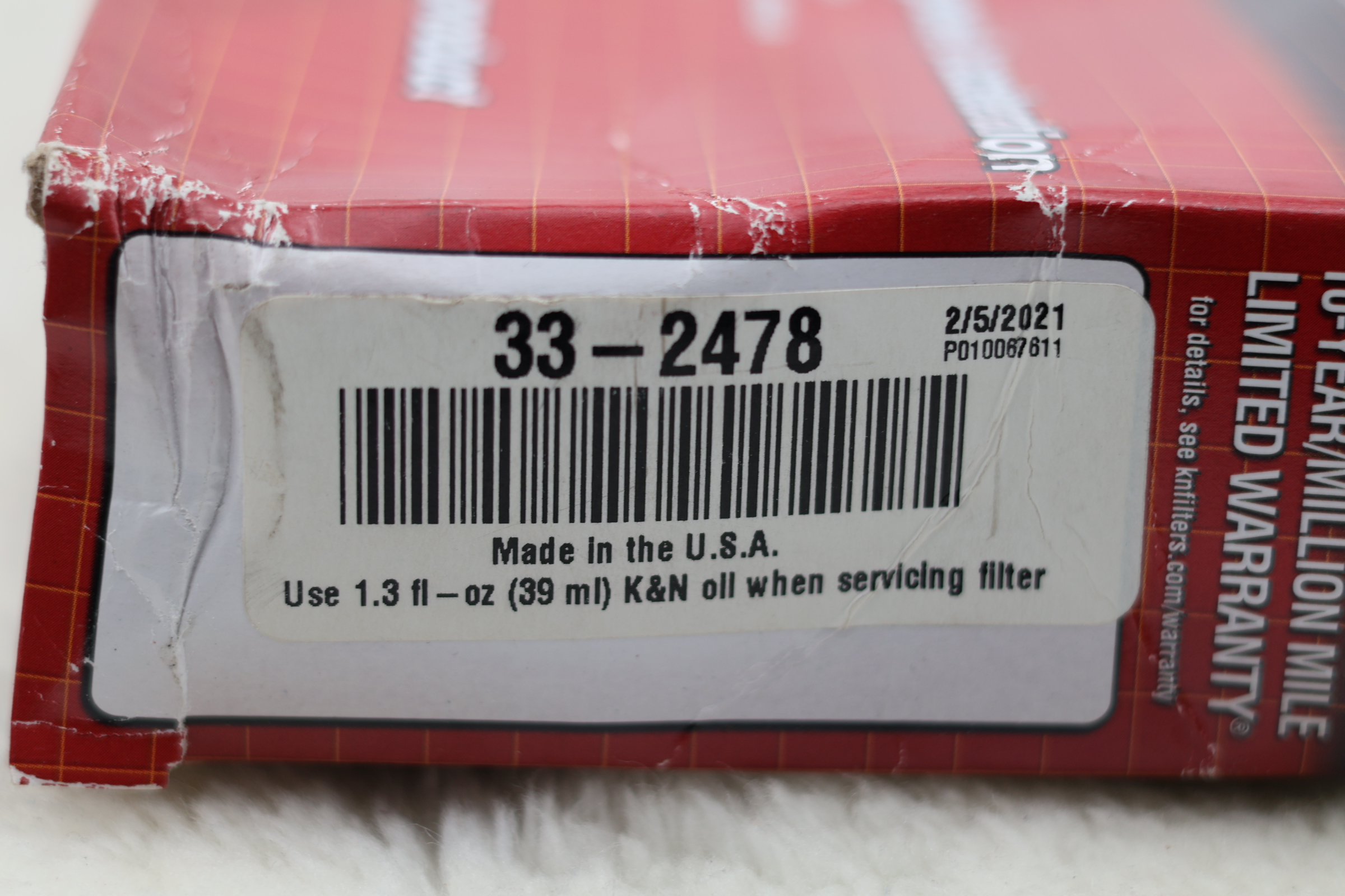 K&N High-Flow Air Filter 33-2478 Washable Reusable - Image 3