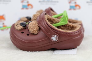 Crocs Kids Classic Lined Clog Brown Bear Design Size C7