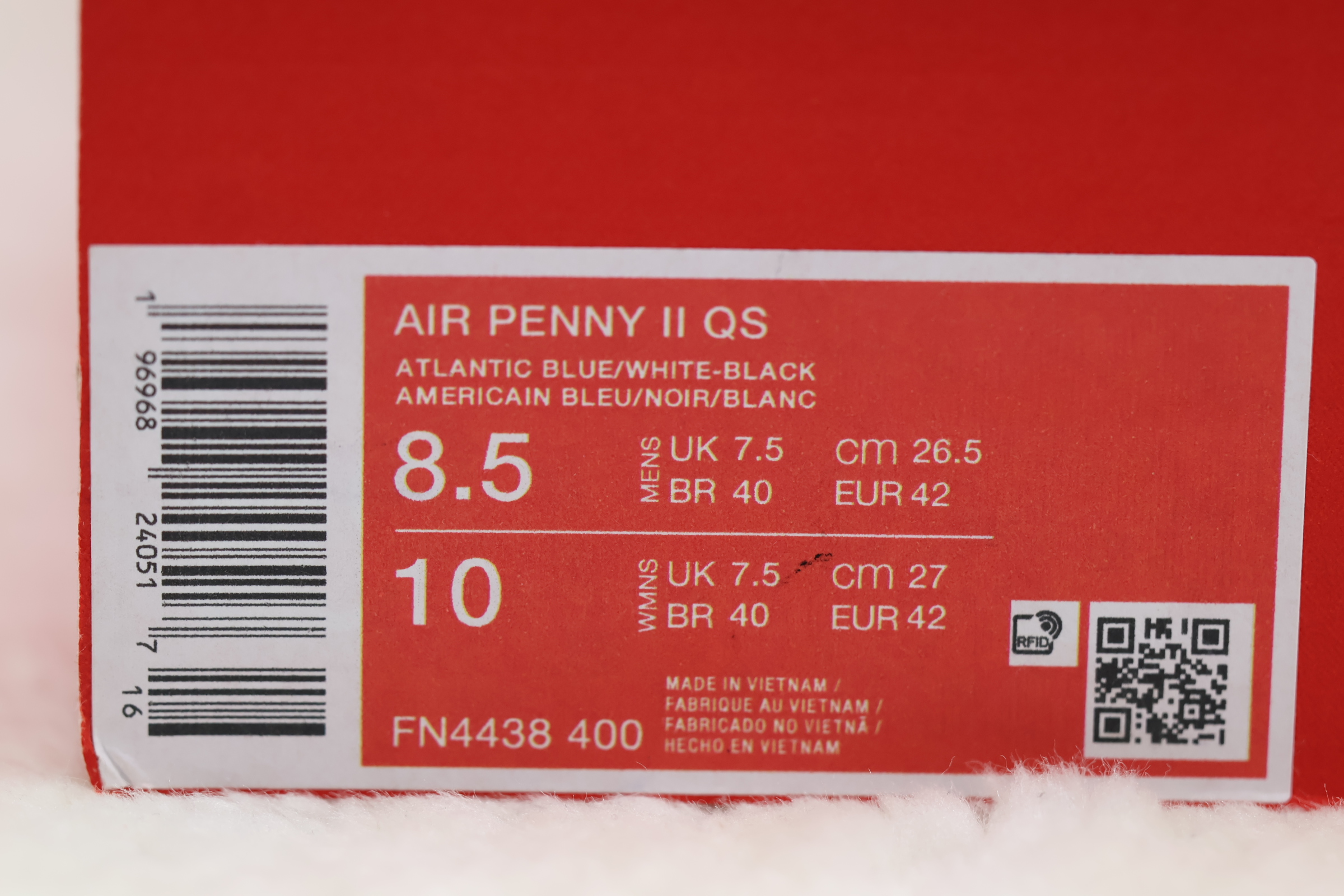 Nike Air Penny II QS Atlantic Blue/White Sneakers Size 8.5 - Image 8