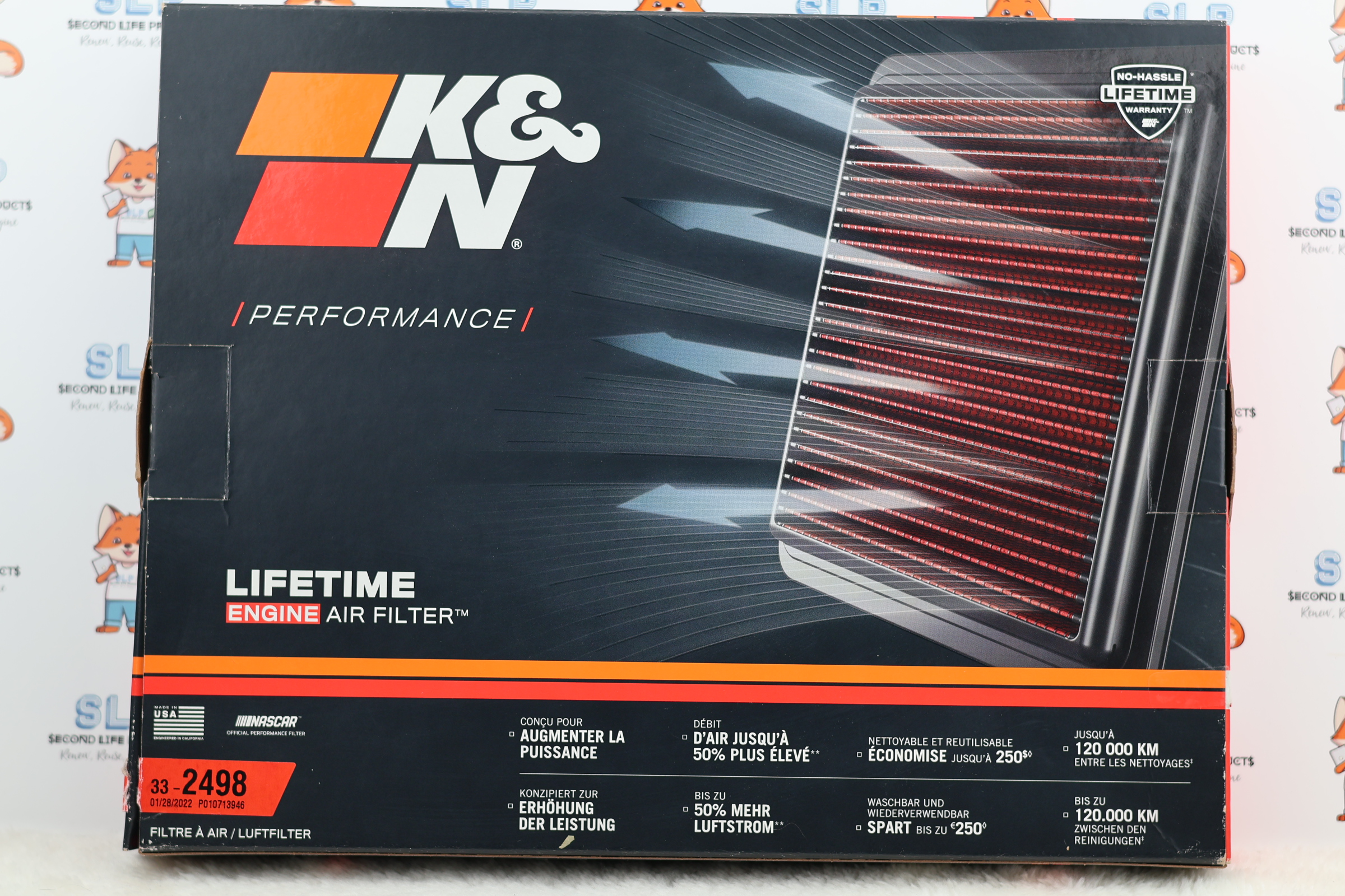 K&N Performance Lifetime Engine Air Filter 33-2498 - Image 3