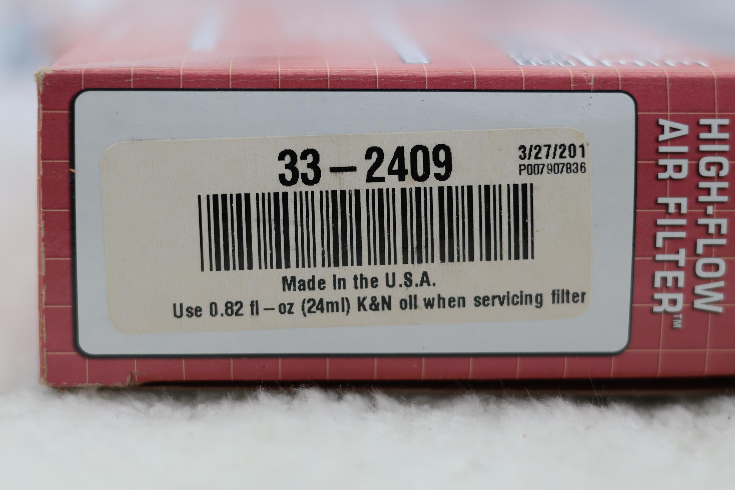 K&N High-Flow Air Filter 33-2409 Washable Reusable - Image 3